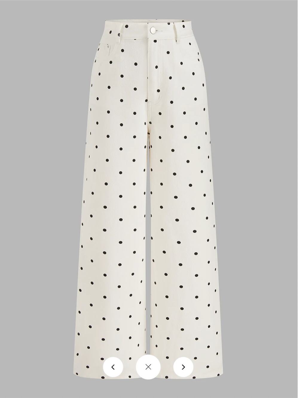 NWT Commense Polka Dot Denim Wide Leg Jeans SZ M